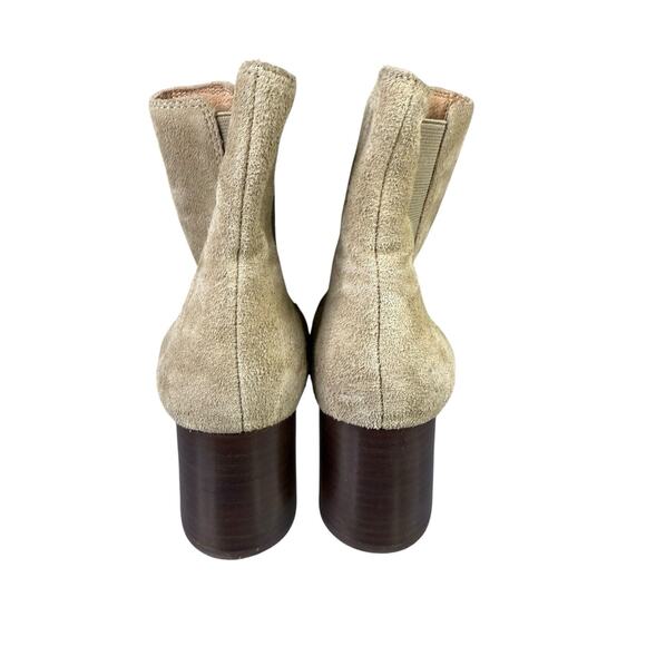 Madewell The Laura Chelsea Boot Suede Camel Tan Block Heel Ankle Boots 6.5 - Picture 6 of 9